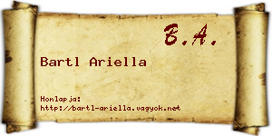 Bartl Ariella névjegykártya